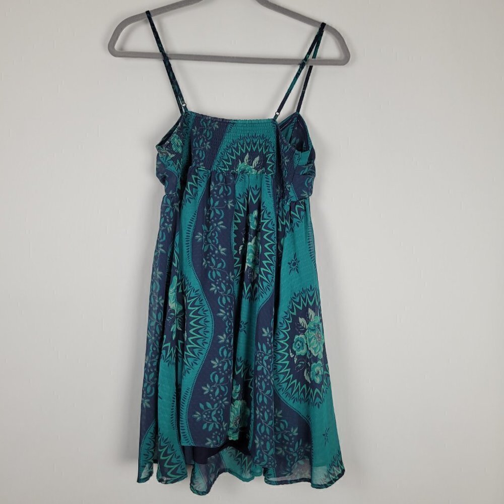 Free People Eternal Spring Twist Mini Baby Doll Dress Navy Blue Combo S - Picture 12 of 13